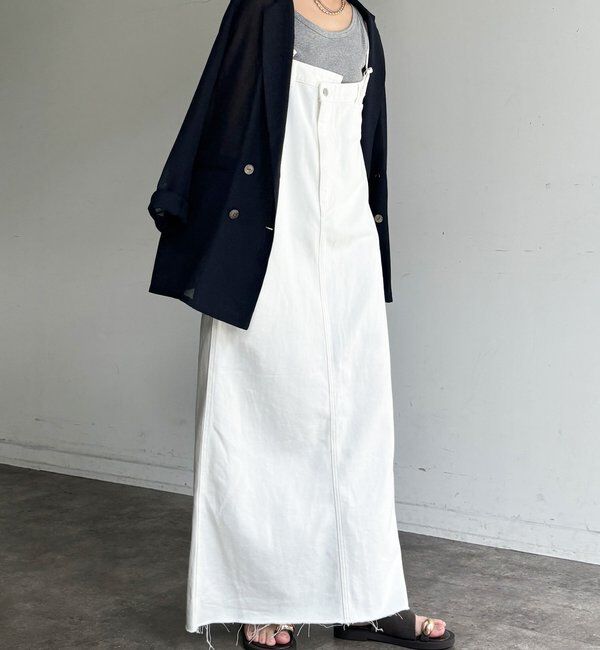  「裾フリンジデニムジャンスカ」|ワンピース|