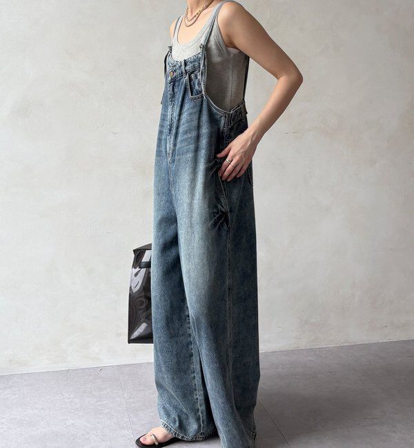  「【WEB限定】 デニムオールインワン」|ワンピース|