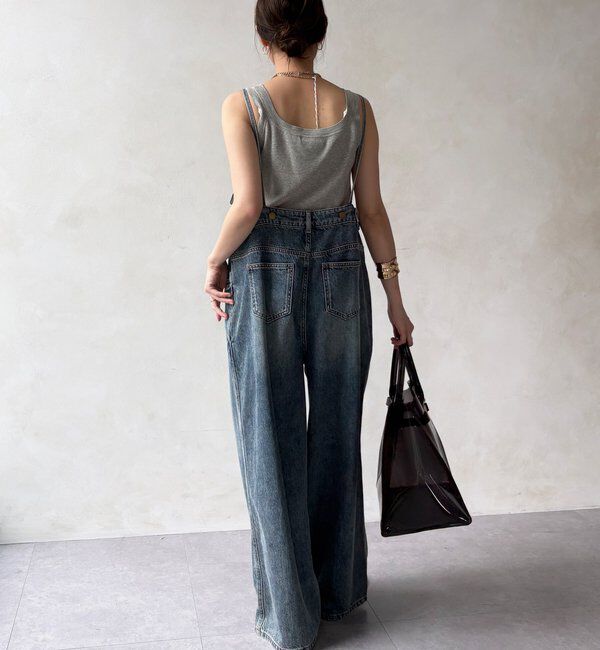  「【WEB限定】 デニムオールインワン」|ワンピース|