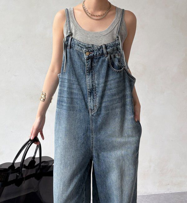  「【WEB限定】 デニムオールインワン」|ワンピース|