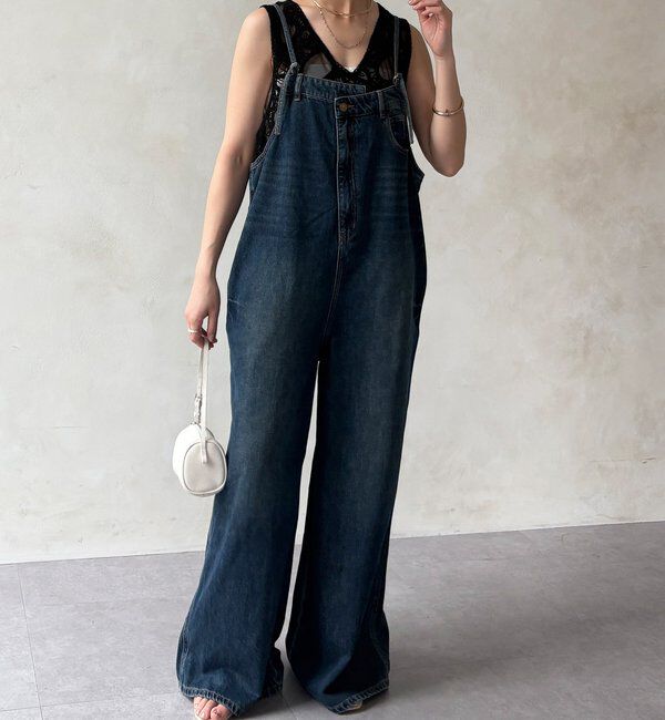  「【WEB限定】 デニムオールインワン」|ワンピース|