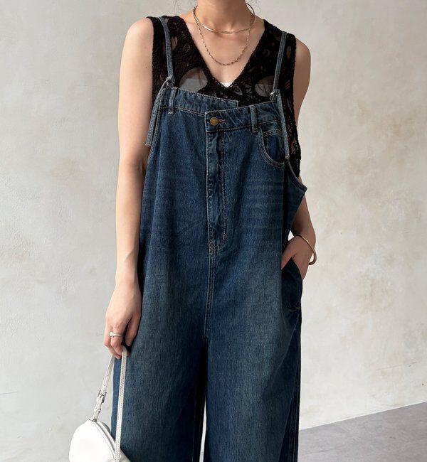  「【WEB限定】 デニムオールインワン」|ワンピース|