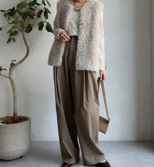  「フェイクカシミヤファーベスト」|ベスト・ジレ|