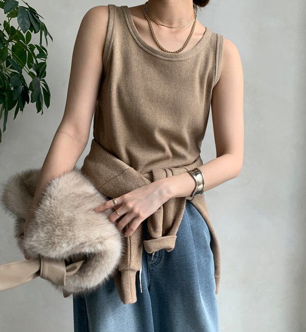  「【新色追加/インフルエンサーSAKURA企画】ラメスウェットタンクセット」|Tシャツ・カットソー|