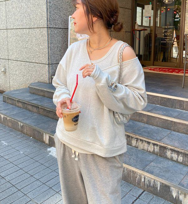  「【新色追加/インフルエンサーSAKURA企画】ラメスウェットタンクセット」|Tシャツ・カットソー|