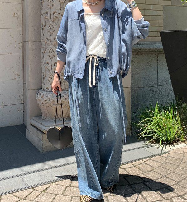  「袖リブシアーデニムドロストシャツ」|シャツ・ブラウス|