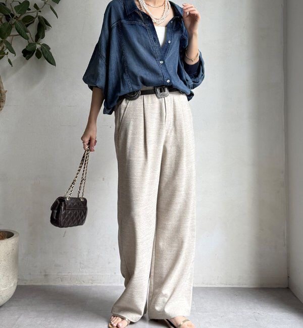  「袖リブシアーデニムドロストシャツ」|シャツ・ブラウス|