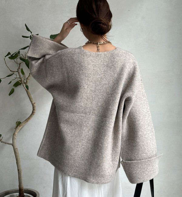  「【WEB限定】深Vワイドスリーブプルオーバー」|ニット・セーター|