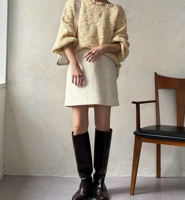  「ブークレーウールミニスカート」|スカート|