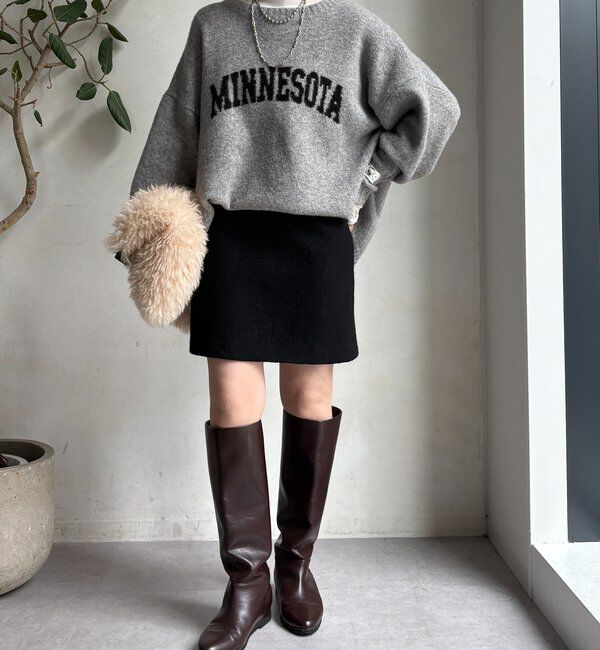  「ブークレーウールミニスカート」|スカート|