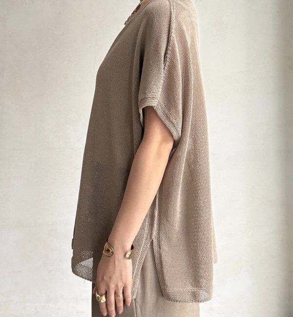  「ペーパーヤーンキーネックプルオーバー」|ニット・セーター|