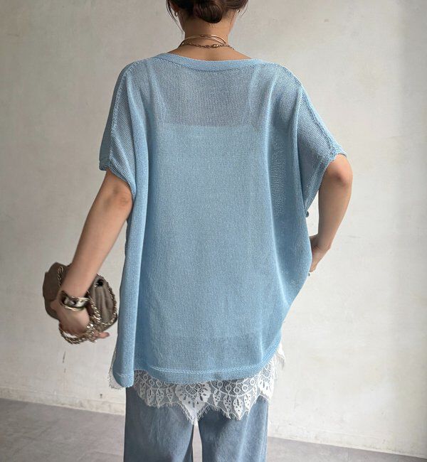  「ペーパーヤーンキーネックプルオーバー」|ニット・セーター|