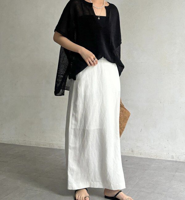  「ペーパーヤーンキーネックプルオーバー」|ニット・セーター|