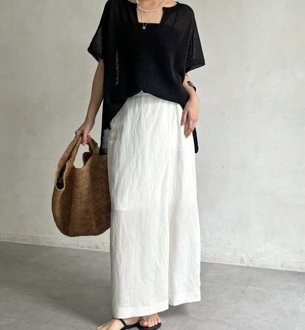  「ペーパーヤーンキーネックプルオーバー」|ニット・セーター|