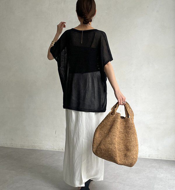  「ペーパーヤーンキーネックプルオーバー」|ニット・セーター|