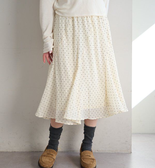  「ドットシアーミドルスカート」|スカート|
