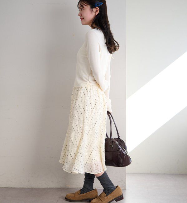  「ドットシアーミドルスカート」|スカート|