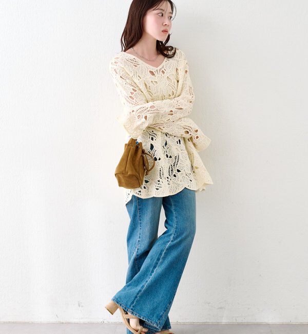  「透かしあみレースミニワンピース」|ワンピース|