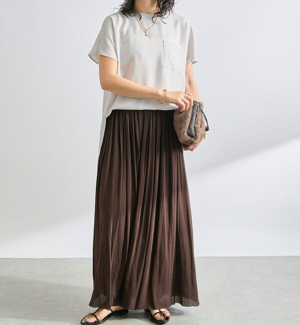  「【上品な印象に】シアーフライスギャザースカート」|スカート|