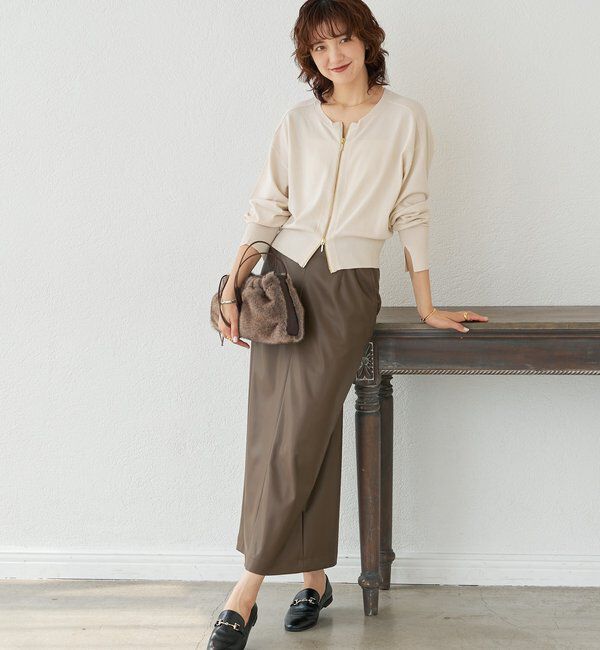  「【大人のこなれ感】ZIPニットカーディガン」|カーディガン|