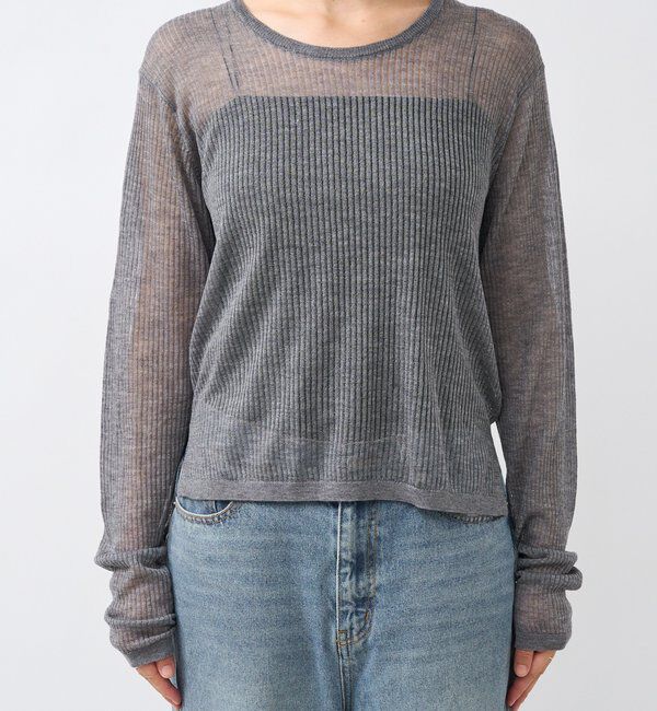  「【抜け感◎】シアーUネックニット」|ニット・セーター|