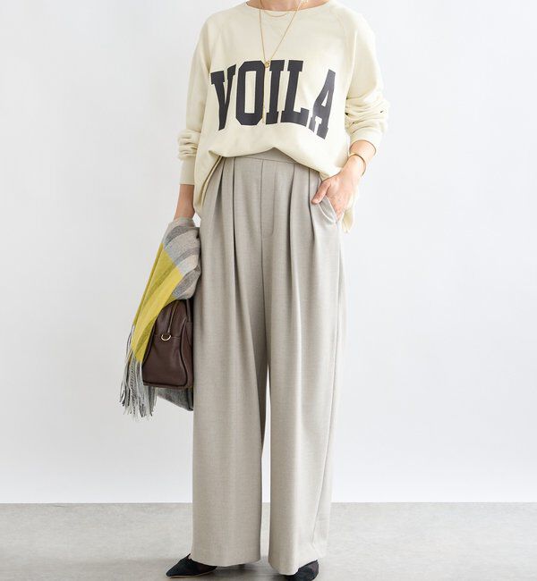  「【最高気温5度の寒い日に！/すっきり見え】ウォームタックワイドスラックス」|チノ|