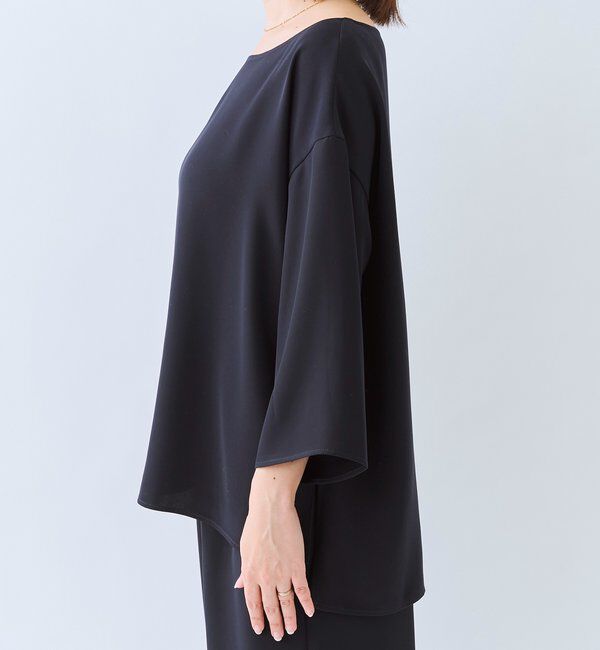  「【セットアップ対応可】ダブルサテンハーフスリーブブラウス」|シャツ・ブラウス|