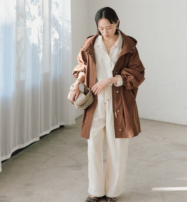  「【花粉ガード・撥水加工・UVカット機能】ドルマンフーディライトコート」|その他|