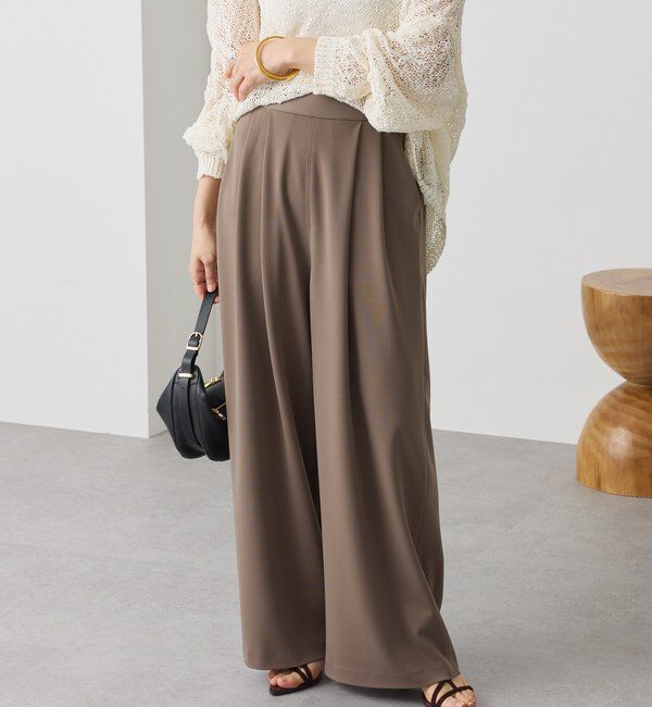  「【3サイス展開】ジャージータックワイドスラックス」|チノ|