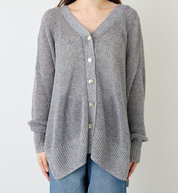  「【前後2WAY仕様】リネンブレンド2WAYカーデ」|カーディガン|
