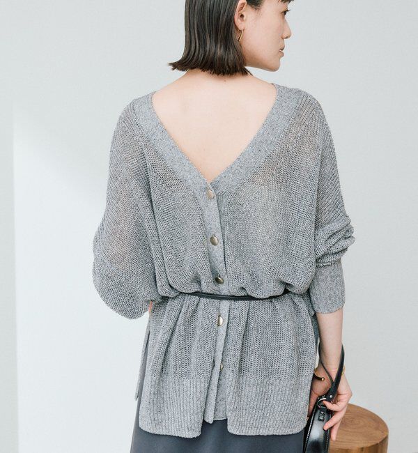  「【前後2WAY仕様】リネンブレンド2WAYカーデ」|カーディガン|