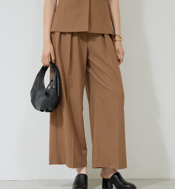  「【新色BR登場/セットアップ対応】ダブルタックパンツ」|スラックス|