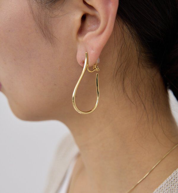  「ドロップフープクリップイヤリング」|リング|