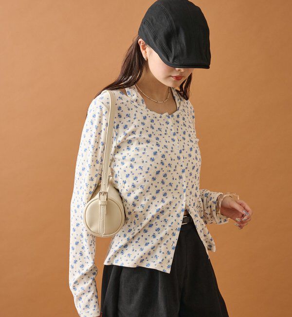  「花柄ホルターロングＴシャツ」|Tシャツ・カットソー|