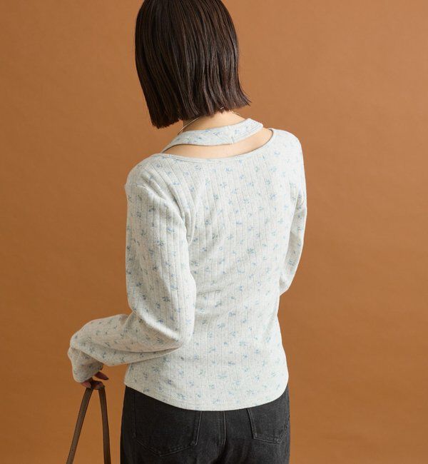  「花柄ホルターロングＴシャツ」|Tシャツ・カットソー|