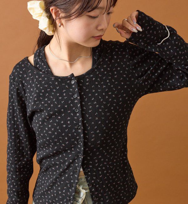  「花柄ホルターロングＴシャツ」|Tシャツ・カットソー|