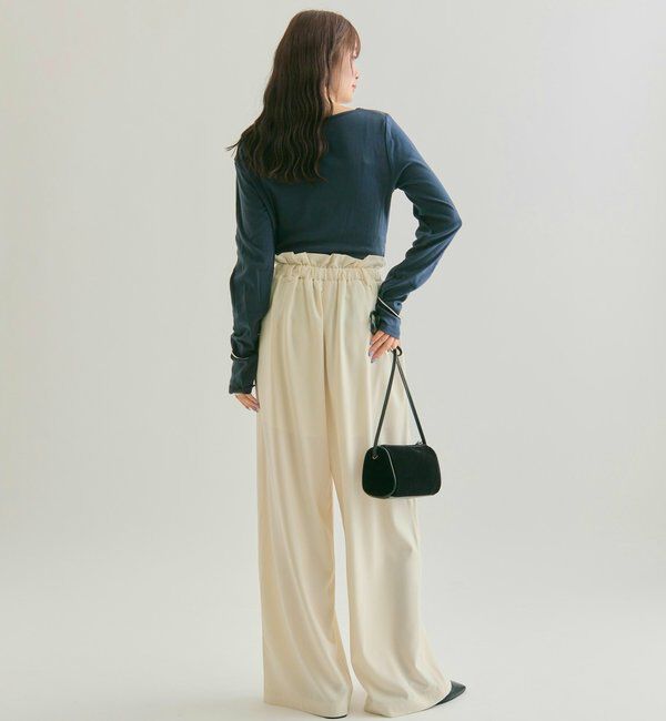  「【オールシーズン対応/WEB限定アイボリー】フリルイージーパンツ」|チノ|
