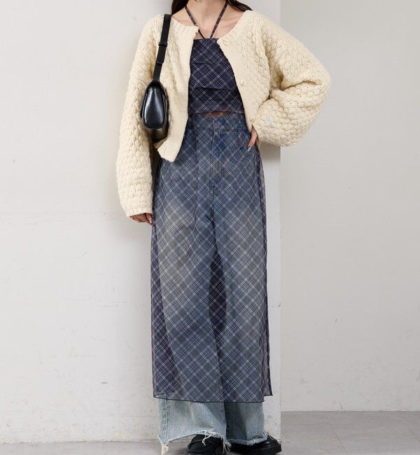  「シアーチェックキャミワンピース」|ワンピース|