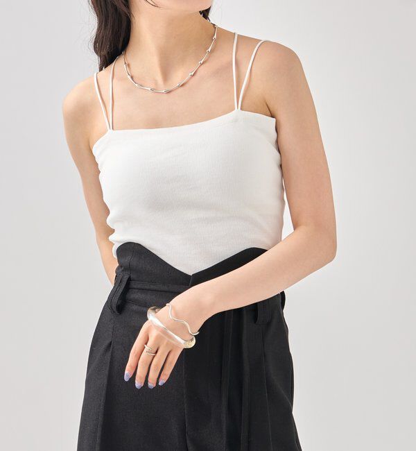  「パット付きバックシャン クロスキャミソール」|キャミソール|オフホワイト