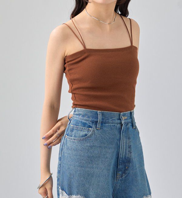 「パット付きバックシャン クロスキャミソール」|キャミソール|