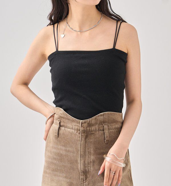  「パット付きバックシャン クロスキャミソール」|キャミソール|