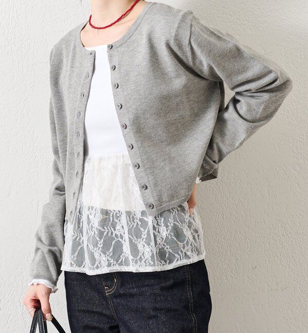  「チビボタン長袖カーディガン」|カーディガン|
