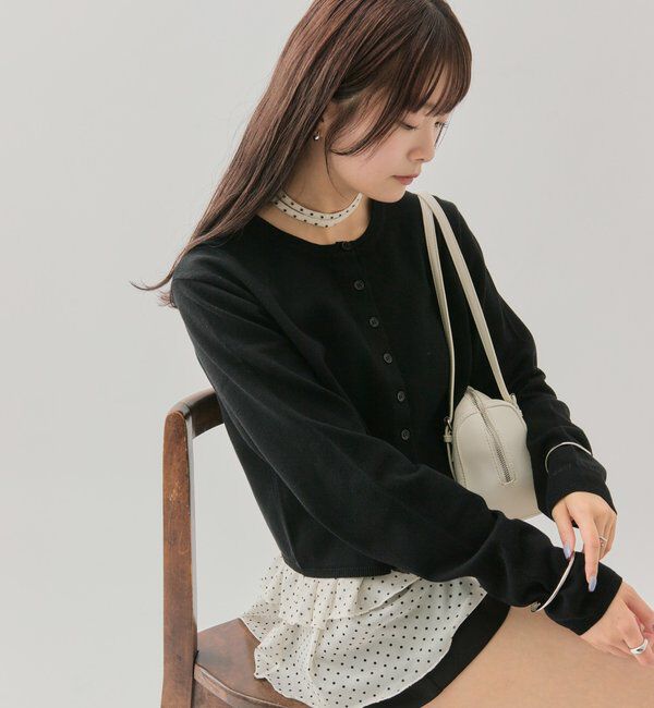  「チビボタン長袖カーディガン」|カーディガン|