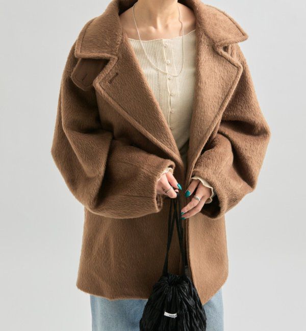  「ウール混 シャギーミドルコート」|その他|