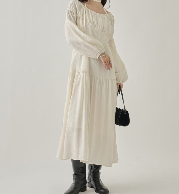  「ドロストティアードワンピース	」|ワンピース|