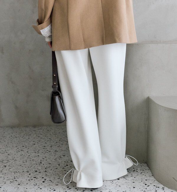  「裾ドロストスウェットパンツ」|チノ|