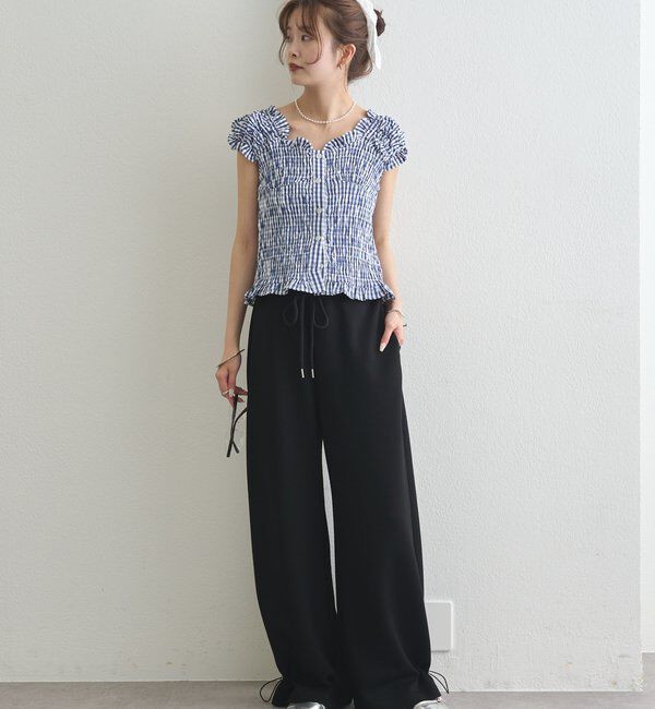  「裾ドロストスウェットパンツ」|チノ|