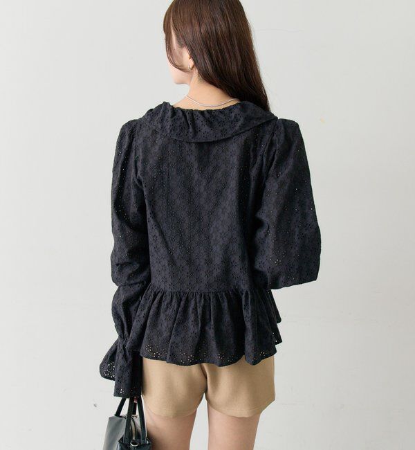  「フラワー刺繍フリルブラウス」|シャツ・ブラウス|