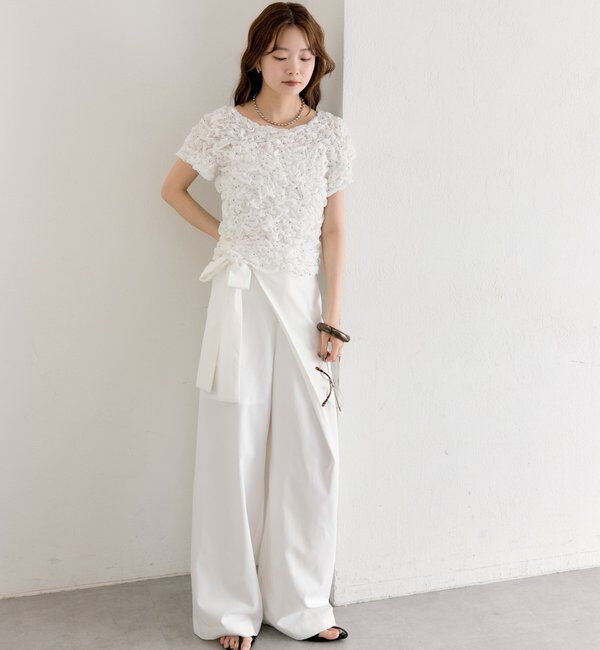  「ふわふわシャーリングTシャツ」|Tシャツ・カットソー|