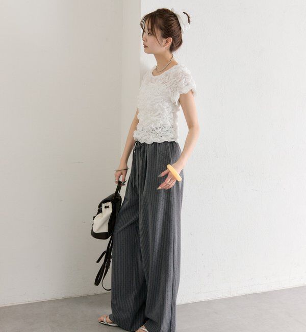  「ふわふわシャーリングTシャツ」|Tシャツ・カットソー|